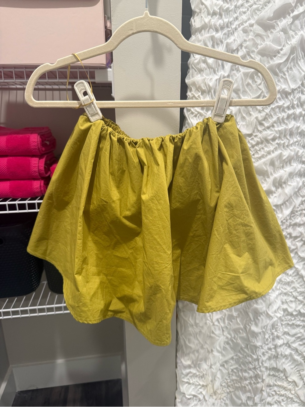 Crescent gathered olive green tube top - from Posh boutique